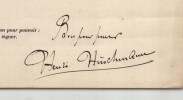 Pouvoir sign&eacute; Henri Hirschmann – Collection coh&eacute;rente de 50 auteurs & musiciens. Henri Hirschmann (dit Henri Herblay)