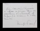 Denys PUECH - CARTE DE VISITE AUTOGRAPHE SIGN&Eacute;E &Agrave; G. [VOGUI&Egrave;RES], 1927. Denys PUECH