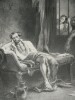 La Tasse en Prison, grav&eacute; par Adolphe Mouilleron et imprim&eacute; par Berlants. Eug&egrave;ne Delacroix