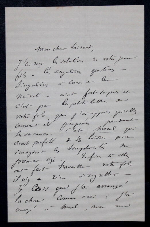 Gaston Albert Gohierre DE LONGCHAMPS - LETTRE AUTOGRAPHE SIGN&Eacute;E A LAISANT 1883. Gaston Albert Gohierre DE LONGCHAMPS