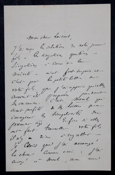 Gaston Albert Gohierre DE LONGCHAMPS - LETTRE AUTOGRAPHE SIGN&Eacute;E A LAISANT 1883. Gaston Albert Gohierre DE LONGCHAMPS