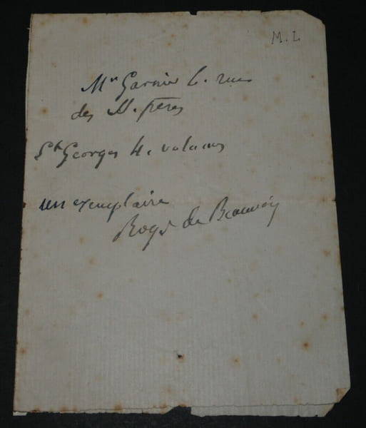 Roger de BEAUVOIR, Romancier - NOTE AUTOGRAPHE SIGN&Eacute;E. Roger de BEAUVOIR