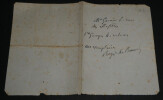 Roger de BEAUVOIR, Romancier - NOTE AUTOGRAPHE SIGN&Eacute;E. Roger de BEAUVOIR