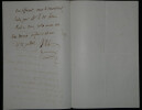 Abel VILLEMAIN - Lettre Autographe Sign&eacute;e "commission du prix Montyon". Abel Villemain