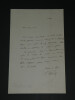 Louis WOLOWSKI - LETTRE AUTOGRAPHE SIGN&Eacute;E adress&eacute;e &agrave; Louis JASIENSKI, 1870. Louis WOLOWSKI
