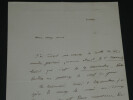 Louis WOLOWSKI - LETTRE AUTOGRAPHE SIGN&Eacute;E adress&eacute;e &agrave; Louis JASIENSKI, 1870. Louis WOLOWSKI