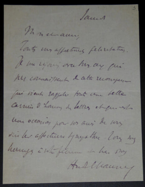 CHAUMEIX Andr&eacute; - CARTE LETTRE AUTOGRAPHE SIGNEE, LA REVUE DE PARIS, 1921. Andr&eacute; Chaumeix