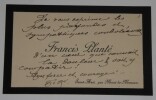 PLANTE Francis - CARTE DE VISITE AUTOGRAPHE SIGNEE DEUIL. Francis Plant&eacute;
