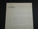 Albert GR&Eacute;VY, Homme politique - LETTRE AUTOGRAPHE SIGN&Eacute;E AU S&Eacute;NATEUR, Paris 1879. Albert GR&Eacute;VY