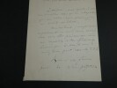 Albert GR&Eacute;VY, Homme politique - LETTRE AUTOGRAPHE SIGN&Eacute;E AU S&Eacute;NATEUR, Paris 1879. Albert GR&Eacute;VY