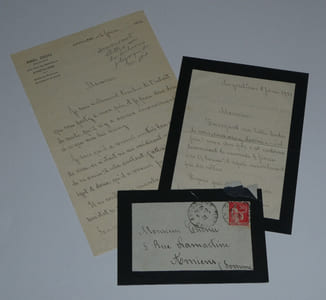 Abel DIOU - DEUX LETTRES AUTOGRAPHES SIGNÉES À Henri CHENU, 1932 et 1933