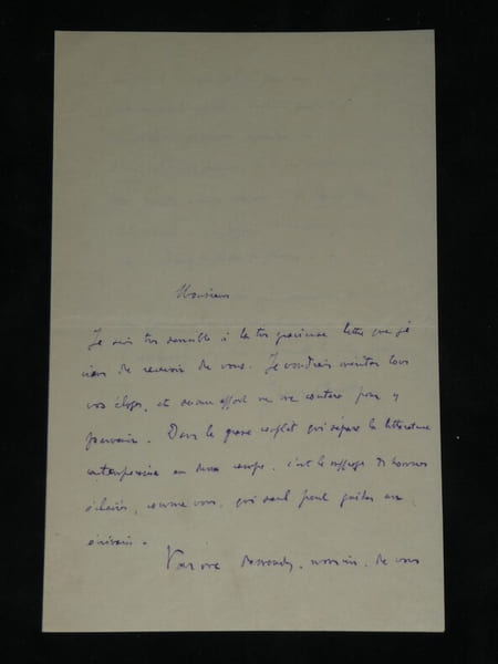 Georges Ohnet - Lettre autographe sign&eacute;e au sujet de son œuvre Regina Sarpi. Georges Ohnet