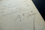 Courte lettre autographe sign&eacute;e, demande de loge. Auguste Lireux