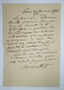 COMETTANT Oscar - LETTRE AUTOGRAPHE SIGNEE &Agrave; Alexandre DUMAS fils 1876. Oscar Comettant