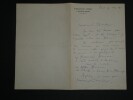 &Eacute;mile BOUTROUX, LETTRE AUTOGRAPHE SIGN&Eacute;E AU DIRECTEUR, Fraternit&eacute; fran&ccedil;aise 1915. &Eacute;mile BOUTROUX
