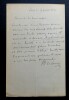 LETTRE AUTOGRAPHE SIGN&Eacute;E, LETTRE DE REMERCIEMENTS, 1880. LESCURE Adolphe (de)