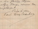 Paul Leroy Beaulieu - Lettre autographe sign&eacute;e "Mort de Mr Delorme" - 1890. Paul Leroy Beaulieu