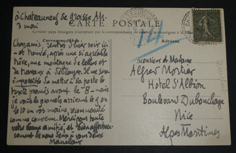 Camille MAUCLAIR - CARTE POSTALE AUTOGRAPHE SIGNÉE À Alfred MORTIER, [1918]