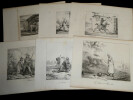 Horace Vernet - Ensemble de 6 lithographies Sc&egrave;nes rurales & animali&egrave;res 1810/30. Horace Vernet