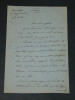 Louis ARTUS - Lettre autographe sign&eacute;e &agrave; Pierre LHOSTE "Je ne dessine pas" 1936. Louis ARTUS
