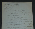 Louis ARTUS - Lettre autographe sign&eacute;e &agrave; Pierre LHOSTE "Je ne dessine pas" 1936. Louis ARTUS