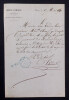 Lettre autographe sign&eacute;e - Licenciement d'une ouvreuse - Ambigu-Comique. Jean-Baptiste Tuffet dit Salvador
