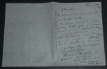 Alphonse KARR - LETTRE AUTOGRAPHE SIGN&Eacute;E SUR UNE LETTRE PERDUE, Nice, 1857. Alphonse KARR