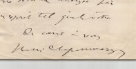 Henri de La Pommeraye - Lettre autographe sign&eacute;e - Association Polytechnique - 1882. Henri de La Pommeraye