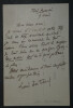 Louis BERTRAND - LETTRE AUTOGRAPHE SIGN&Eacute;E de remerciement. Louis BERTRAND