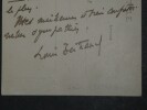 Louis BERTRAND - LETTRE AUTOGRAPHE SIGN&Eacute;E de remerciement. Louis BERTRAND