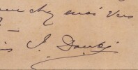Jules Danb&eacute; - Carte de correspondance autographe sign&eacute;e de remerciements - 1888. Jules Danb&eacute;