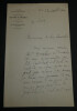 Maurice L&Eacute;VY, Ing&eacute;nieur - LETTRE AUTOGRAPHE SIGN&Eacute;E, Paris, 1900. Maurice L&Eacute;VY