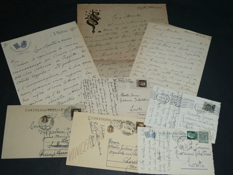 Gustavo Modena - Correspondance compos&eacute;e de six lettres autographes sign&eacute;es. Gustavo Modena