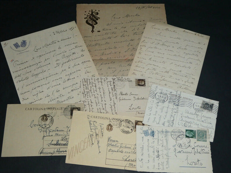 Gustavo Modena - Correspondance compos&eacute;e de six lettres autographes sign&eacute;es. Gustavo Modena