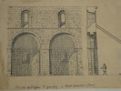 Trav&eacute;e de l'&eacute;glise Saint-Germain &agrave; Pont-Audemer (Eure) - Dessin original sign&eacute; - Vers 1930. Louis Henri Laffill&eacute;e