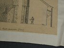 Trav&eacute;e de l'&eacute;glise Saint-Germain &agrave; Pont-Audemer (Eure) - Dessin original sign&eacute; - Vers 1930. Louis Henri Laffill&eacute;e