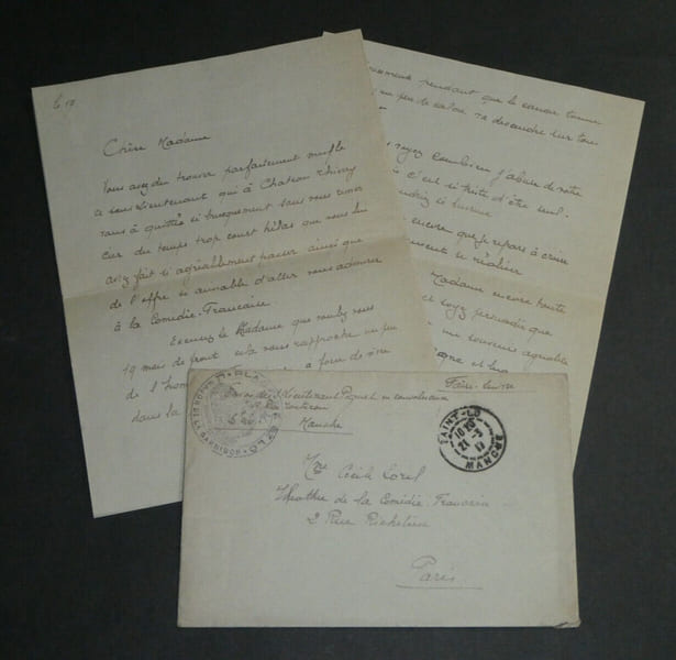 Lieutenant Henri PIGUET - Lettre autographe sign&eacute;e &agrave; C&eacute;cile SOREL, 1917, 5 pages. Henri PIGUET