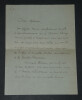 Lieutenant Henri PIGUET - Lettre autographe sign&eacute;e &agrave; C&eacute;cile SOREL, 1917, 5 pages. Henri PIGUET