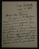 Henri BERNSTEIN, Dramaturge - LETTRE AUTOGRAPHE SIGN&Eacute;E VILLA PAILLOTTE CAP D'AIL. Henri BERNSTEIN