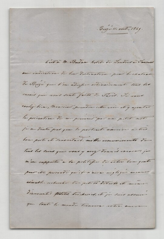 Pierre Simon de Dreux-Br&eacute;z&eacute; - pr&eacute;lat et &eacute;v&ecirc;que - Lettre autographe sign&eacute;e - 1849. Pierre Simon de Dreux-Br&eacute;z&eacute;