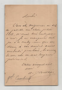 Général Albert Cambriels - Lettre autographe signée - "Vous êtes mignonne"