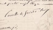 Pouvoir sign&eacute; C. de Sainte-Croix – Collection coh&eacute;rente 24 auteurs & musiciens. Camille de Sainte-Croix