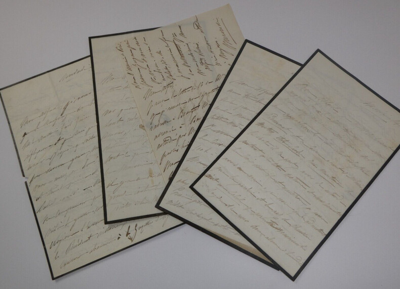 Comtesse DE FALLOUX - ENSEMBLE DE 5 LETTRES AUTOGRAPHES. Comtesse DE FALLOUX