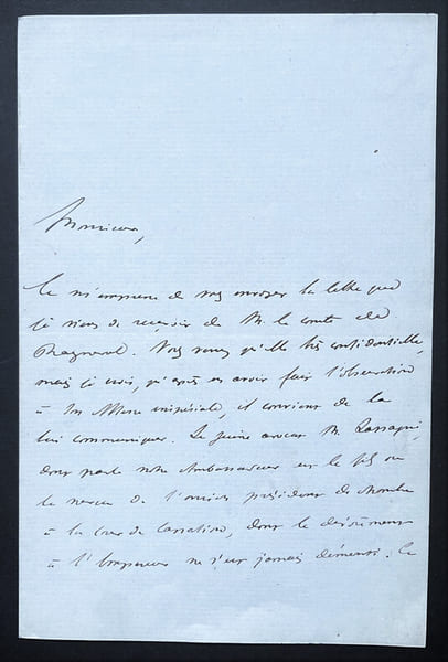 Edouard THOUVENEL, Ancien ministre - LETTRE AUTOGRAPHE SIGN&Eacute;E, 1854. Edouard THOUVENEL
