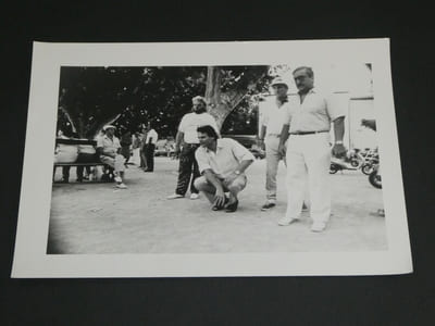 Photographie noir et Blanc d'époque années 70 Angeli, Michel NOIR pétanque