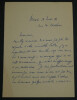 Joachim MERLANT, Auteur - LETTRE AUTOGRAPHE SIGN&Eacute;E, Brest, 1908. Joachim MERLANT