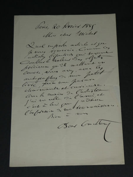 Oscar Comettant, Musicien - LETTRE AUTOGRAPHE SIGN&Eacute;E &agrave; Michel, journaliste 1885. Oscar Comettant