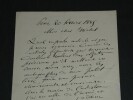 Oscar Comettant, Musicien - LETTRE AUTOGRAPHE SIGN&Eacute;E &agrave; Michel, journaliste 1885. Oscar Comettant