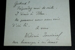 Victorin de JONCI&Egrave;RES - CARTE AUTOGRAPHE SIGN&Eacute;E &Agrave; Louis GALLET, 1884. Victorin de Jonci&egrave;res
