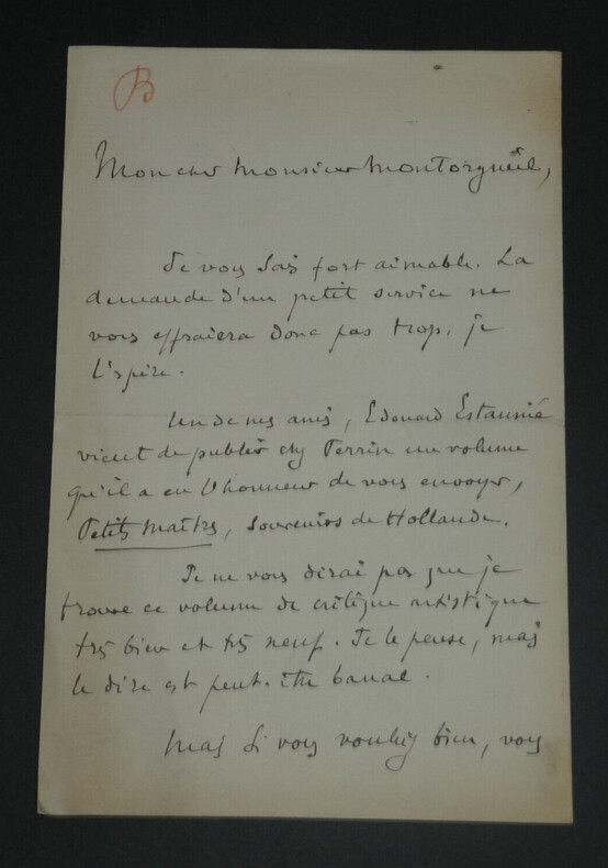 Louis Baudry de Saunier - LETTRE AUTOGRAPHE SIGN&Eacute;E &Agrave; Georges Montorgueil - 1893. Louis Baudry de Saunier